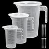 CAREDGO 3 Pezzi Misurini Graduati in Plastica Misurino in Plastica 100ml 250ml 500ml Misurino Graduato per Liquidi con Coperchio e Manico Bicchieri Graduati in Plastica Cucina Panificio