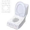 CUEMOON 30 Pezzi Copriwater, Copriwater Monouso Antibatterico,Cuscino con Motivo Stampato per WC Coprisedile per Toilette Pubblico e di Casa