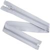 Aerzetix - Set di 8 Cerniere Lampo a Spirale N°5 45cm separabili con cursore - in Metallo Nylon Poliestere - Colore Grigio Perla - per Cucito Artigianato creazioni Tessili