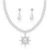 Yifnny Set di gioielli di perle per le donne,collana di perle finte e orecchini Bracciale Set di collana di perle a strati 1920s Gioielli Set di gioielli sposa Regali per le Mamma (Stile4)