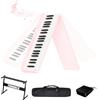 TERENCE Tastiera pieghevole Pianoforte Tastiera per pianoforte a 88 tasti con supporto a Z Tastiera portatile semi-ponderata Altoparlante da 10 W Funzione di registrazione integrata Interfaccia MIDI