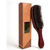 Uadme Spazzola con Setole di Cinghiale, Spazzole per Capelli, Spazzola Setole Naturali 100%, per Pettinare i Capelli e Migliorare Lucentezza e Salute, Massaggio Cuoio Capelluto