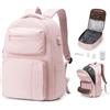 bergsalz Zaino Sottovuoto Viaggio Con Pompa Zaino Ryanair Easyjet 45x36x20 Con Sottovuoto Incorporato Da Viaggio Grande Da Donna Uomo Aereo Bagaglio a Mano Rosa