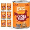 Edgard Cooper Edgard & Cooper Cibo umido per cani, Adulti, (Pollo/Tacchino, 400g x 6), umido cani, carne fresca e ingredienti naturali, senza cereali, ipoallergenico, senza zuccheri aggiunti
