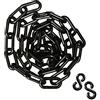 HATOOLHA® Catena a Maglie in Plastica, Catena di Barriera di Sicurezza in Plastica, Blocco di Avvertimento per Strada, Catena per Barriera di Traffico con 2 Ganci a S (2M, Nero)