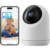 SwitchBot Telecamera Wifi di Sicurezza Domestica 5MP, Pan/Tilt Cam 3K Super HD, 2,4 GHz Wi-Fi Plug-in, Bambino Animali Monitor, 360° Rilevamento del Movimento, Audio Bidirezionale, Funziona con Alexa