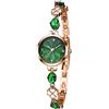 TIME100 Orologio Donna Analogico al Quarzo con Bracciale in Rame Intarsiato con Pietre Preziosecon Verde Orologio Elegante Impermeabile(Verde)