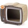 Leopet Cat Cuccia Tiragraffi in Cartone TV (43x23x35 cm) - Confezione Da 1 Pezzo