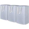 Lifewit Cesto Portabiancheria, Grande Cesta Portabiancheria Pieghevole con Manici Allungati, Portabiancheria Sporca, Laundry Basket per Vestiti, Asciugamani, Coperte, Blu, 80 L, Set di 3