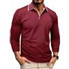 Zetieny Polo Uomo Manica Lunga Basic Golf T-Shirt Casual Tinta Unita Polo Camicia Slim Fit Camicie Tops
