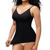 Gotoly Canottiera Intimo Canotta Donna Estive Top Spaghetti Strap Senza Maniche Eleganti Magliette Compressione Magliette Top (Nero, XXL)