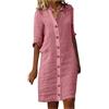 Fulidngzg Abito Donna Curvy,Abito Donna Estivo con Scollo a V Bottoni Frontali e Tasca Vestito Prendisole Boho Chic Elegante Vestit Leggero Comodi Casual per Vacanze Lavoro
