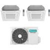 Hisense Climatizzatore a Cassetta 4 Vie Dual Split ACT 9+18 con 3AMW52U4RJC Inverter R32 Wi-Fi Optional Classe A++ ,