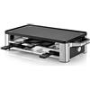 WMF Lono Raclette Elettrica in Acciaio Inossidabile Cromargan 18/10, Raclette con 8 Padelline Antiaderenti e 8 Palette con Piastra Girevole e Controllo della Temperatura,Design Compatto,Potenza 1500W