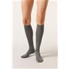 Calzedonia Calze Lunghe In Cotone A Costine Grigio