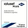 IBSA FARMACEUTICI ITALIA Srl GARZA IALUSET PLUS IMPREGNATA DI CREMA DI ACIDO IALURONICO 0,05%, DI SULFADIAZINA ARGENTICA 1%, MACROGOL, GLICEROLO E ACQUA 10 X 10 CM 10 PEZZI