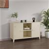 Dmora Credenza Ribes, Buffet da Soggiorno, Madia da Salotto, Dispensa da Cucina, 120x40 h73 cm, Panna