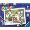 Ravensburger CreArt: Cerbiatto fra i fiori - Dipingere con i Numeri per Bambini 7+ Anni, Kit Pittura con Tavole, Cornice, Pennello e Colori Inclusi, 14 x 19 cm, Idee Regalo