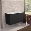 Inda Mobile bagno 120 cm Nero opaco con 2 cassetti e lavabo opaco - Topazio