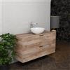Inda Mobile bagno 120 cm Rovere naturale con 2 cassetti e lavabo in appoggio - Topazio