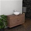 Inda Mobile bagno 120 cm Rovere castano con 2 cassetti e lavabo in appoggio - Topazio