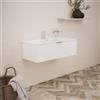 Inda Mobile bagno 100 cm Bianco opaco con 1 cassetto e lavabo in ceramica - Topazio