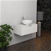 Inda Mobile bagno 80 cm Bianco opaco con 1 cassetto e lavabo in appoggio - Topazio