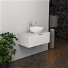 Inda Mobile bagno 80 cm Bianco lucido con 1 cassetto e lavabo in appoggio - Topazio