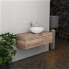 Inda Mobile bagno 100 cm Rovere naturale con 1 cassetto e lavabo in appoggio - Topazio