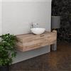 Inda Mobile bagno 120 cm Rovere naturale con 1 cassetto e lavabo in appoggio - Topazio