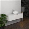 Inda Mobile bagno 120 cm Bianco lucido con 1 cassetto e lavabo in appoggio - Topazio