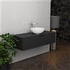 Inda Mobile bagno 120 cm Nero opaco con 1 cassetto e lavabo in appoggio - Topazio