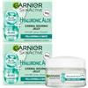 Garnier SkinActive Crema Giorno Jelly Hyaluronic Aloe Vera Idratante Lenitiva e Rimpolpante 48H per Pelli Normali o Miste Azione Rinfrescante - 2 Barattoli da 50ml