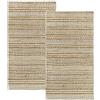 HAMID - Confezione da 2 tappeti juta lana Olivia tappeto lana e juta 80 x 150 cm, tessuto a mano per soggiorno, camera da letto, soggiorno, bianco naturale
