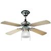 PERENZ - 7064CR Ventilatore a Soffitto 4 pale Diametro 105 cm Kit Luce Colore Cromo - Legno