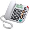 MAXCOM - Kxt480bb Uk Pulsante Fisso Linea Big Telefono Con Display Lcd E Pulsanti Archivio Diretta Da Memoria Con Filo - Bianco