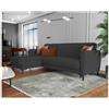DMORA - Divano Letto Contenitore Con Penisola Reversibile, Con 3 Cuscini, 230 X 81/153 X 85h Cm, Color Antracite