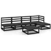 VIDAXL - Set Divani da Giardino 5 pz Nero in Legno Massello di Pino