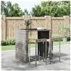 VIDAXL - Sgabelli Da Bar 2pz Grigi Polyrattan E Legno Massello Di Acacia