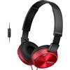 Sony MDR-ZX310AP Cuffie con Microfono, Rosso