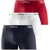 s.Oliver RED LABEL Bodywear LM S.Oliver Boxer Basic 3X Pantaloncino, Rosso, Blu, Bianco, L (Pacco da 3) Uomo