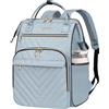 VANKEAN Zaino per computer portatile da 17,3 pollici, elegante, per computer portatile, impermeabile, con porta USB e blocco RFID, zaino da viaggio d'affari, azzurro