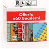 Pigna x60pz Quaderni Quaderno Pigna Maxi A4 42FF 80G Scuola Ragazza 1R a Righe UV