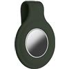 kwmobile Custodia Compatibile con Apple AirTag - Cover per Air Tag con Gancio Incorporato - Rivestimento Gommato in Morbido Silicone Antigraffio petrolio
