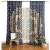 Popular Handicrafts, Tende a pannelli, stile indiano, hippie, bohémien, bellissime, colore sfumato, motivo mandala, colore blu e oro