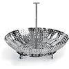 Barazzoni Cestello a vapore manico telescopico, Acciaio inox, ø23 cm, Ideale per cottura a vapore in pentola a pressione e pentola normale. Regolabile. Manico rimovibile+estensibile.