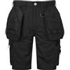 Osbauer Pantaloni Corti da Lavoro da Uomo - Slim Fit - Cargo da Lavoro in Tessuto Ripstop Stretch Tasche Multiple Cordura Zip YKK - Bevel PRO - Nero - 50