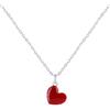 Schmuck Les Poulettes LES POULETTES BIJOUX - Collana in Argento 925 Mini Cuore Smaltato Rosso - taille 40 cm