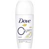 Dove Deodorante Roll-On originale 0% deodorante senza sali di alluminio, con crema nutriente 1/4 e protezione per 48 ore, 50 ml, 6 pezzi