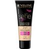 Eveline Cosmetics Selfie Time 2-in-1 Fondotinta & Correttore - No 03 Vaniglia, Idratante & Coprente con Acido Ialuronico e Vitamina E, Formula Anti-Inquinamento, 30ml